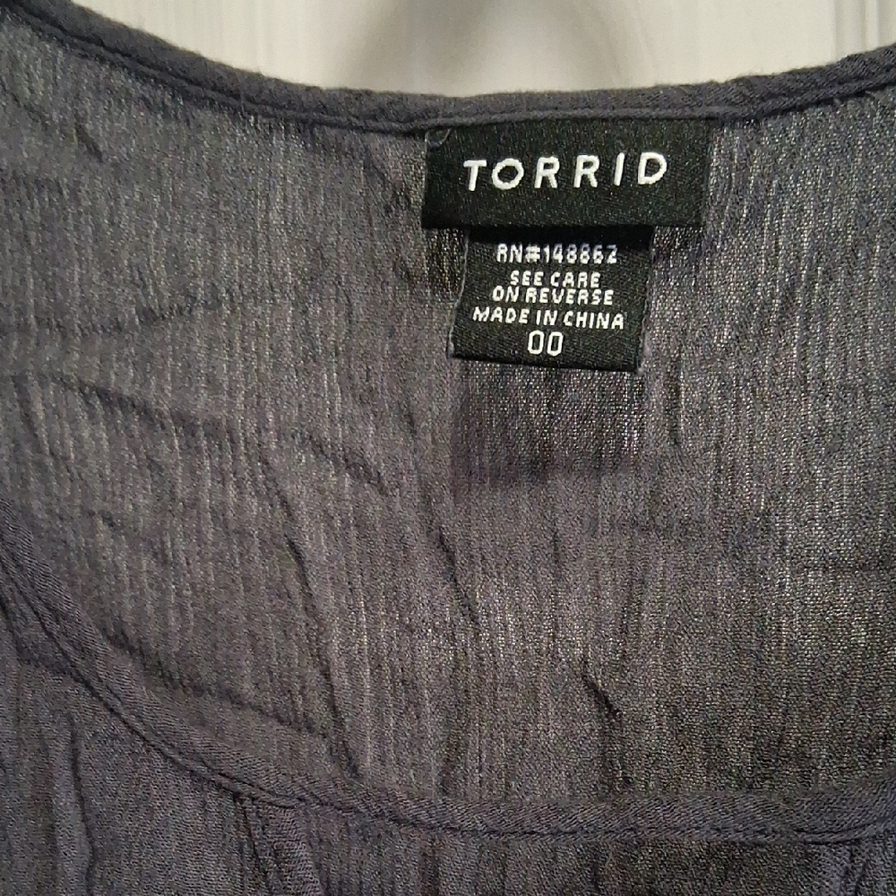 Torrid Gray Ribbed Blouse